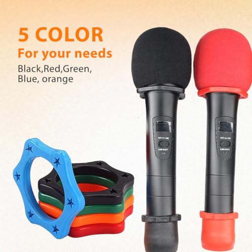 erioctry 5 Pack Hex Rubber Anti Roll Mic Rings Multi Color Stabilizer | Soft elastic rubber construction with hexagonal outline adds friction grip to avoid sliding of wireless handheld microphones