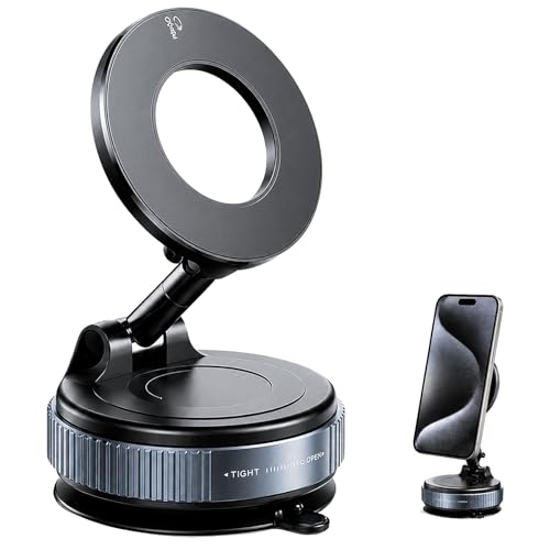 Magnetic Car Phone Mount for Magsafe 88LBS Ultra Suction Cell Phone Holder for Car Dashboard 360° Adjustable Vacuum Car Phone Holders for Your Car Compatible with iPhone 17-12 Pro Max