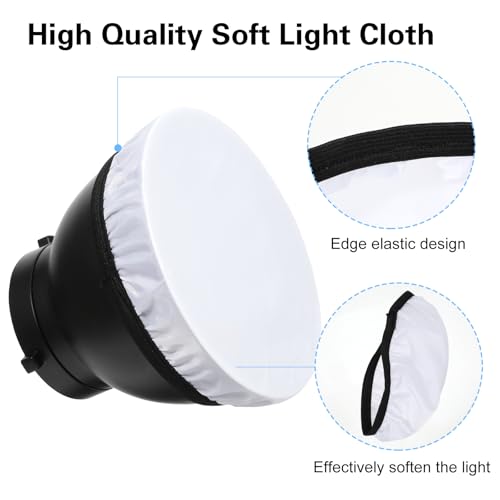 7"/18cm Light Diffuser,Soft Diffuser Lamp Cover White Lamp Shade Diffusers,Great for Studio Strobe Reflectors, Video Shooting (8Pcs) - size: 8Pcs