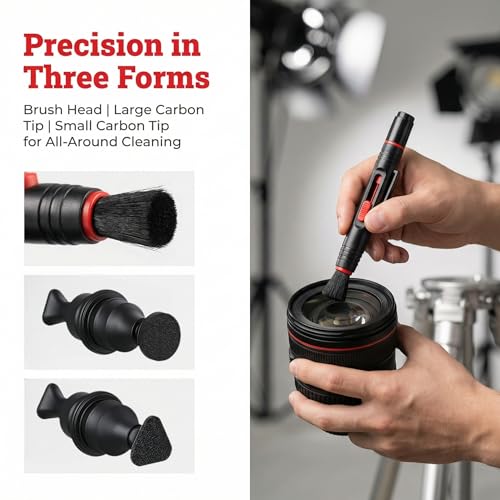 3 Pcs Lens Pen Brush Kit for Cleaning Camera Lenses and Screens Multifunction Lenspen for Photography Optics Screen and Lens Cleaning Tools for SLR and Other Devices