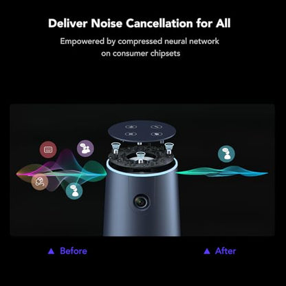 NEARITY C45 2K Video Conference Webcam with Microphone and Speaker, All-in-One Camera with 4 Noise Cancelling Microphone, 5X Zoom FHD Webcam AI Auto-Framing Plug-and-Play for Zoom/Teams/Google Meet - color: Blue