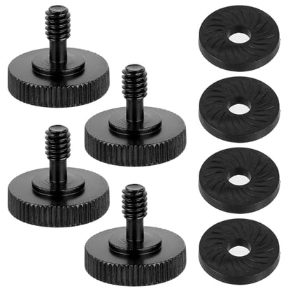 KALIONE 4 Pack Thumb Screw Camera Quick Release Adapter with Rubber Pads, 1/4 Male to 1/4 Female Tripod Screw, Thumbscrew for Camera Mounting Plate Flash Bracket