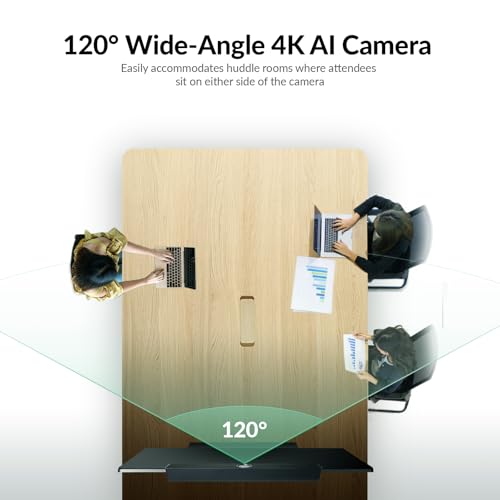 4K Conference Room Camera System with AI Auto Framing, Speaker & Presenter Tracking, Magnetic Privacy Cover, 120° Wide Angle, 5X Zoom, 4-Mic Array & Dual Speakers, USB for Teams, Zoom, Google Meet - size: 10