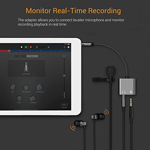 Cubilux 3.5mm TRS Audio Microphone to TRRS Male Adapter, 1/8” Headphone MIC Splitter Compatible with MacBook iPad Switch PS4 PS5 Xbox One/360 Smartphone Tablet Computer Laptop - color: Grey, size: 3.5mm, HP+MIC