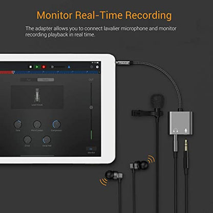 Cubilux 3.5mm TRS Audio Microphone to TRRS Male Adapter, 1/8” Headphone MIC Splitter Compatible with MacBook iPad Switch PS4 PS5 Xbox One/360 Smartphone Tablet Computer Laptop - color: Grey, size: 3.5mm, HP+MIC