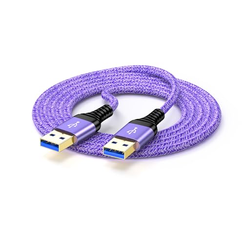 USB to USB Cable, 6FT USB 3.0 Male to Male Type A to Type A Cable Data Transfer USB Cord Double End USB Cable for Hard Drive Enclosures, Laptop Cooler, DVD Player, TV, USB 3.0 Hub, Camera, Set Up Box - color: Purple, size: 6FT