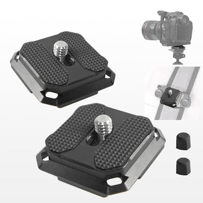 2 Pack Arca-Swiss Plate, Quick Release Plate Camera Mount for Tripod,38mm Arca-Swiss Mount Plate with Safety Pins, Lightweight Aluminum for Tripod/Monopod/Strap, 1/4" Screw Compatible Camera,0.67oz - size: 38mm*38mm