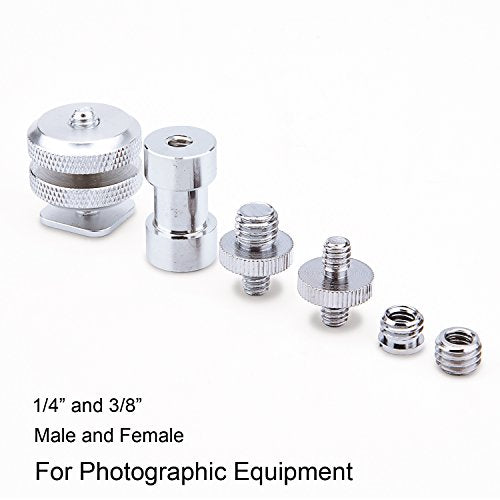 Sunmns 27 Pieces 1/4 Inch and 3/8 Inch Converter Female Male Threaded Screws Adapter Mount Set for Camera/Tripod/Monopod/Ballhead/Light Stand/Shoulder Rig