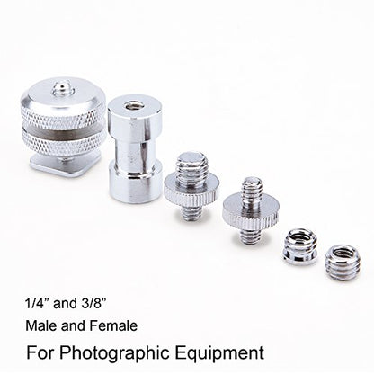 Sunmns 27 Pieces 1/4 Inch and 3/8 Inch Converter Female Male Threaded Screws Adapter Mount Set for Camera/Tripod/Monopod/Ballhead/Light Stand/Shoulder Rig