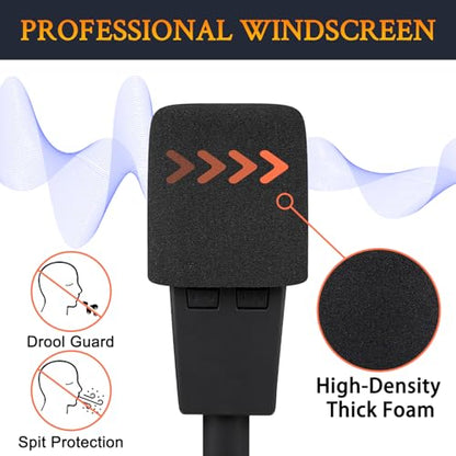 SOULWIT 2Pcs Pop Filter for AKG C414 XLII/XLS Microphone - Black | Mic Cover for AKG Pro Audio C414 XL(II/S) Condenser Microphones