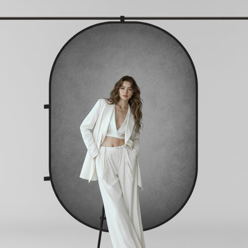 Kate Pop up Backdrop Gray Green Collapsible Backdrops for Photography Studio Portable Backdrop for Headshot, 5x6.5ft