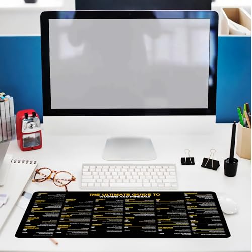 Vitamin Cheatsheet Mouse Pad, Health & Nutrition Desk Mat, Perfect for Dietitians & Fitness Trainers Healthy Living & Wellness, Essential Computer Accessories for Study, and Reference Purposes KMH - color: Vitamin