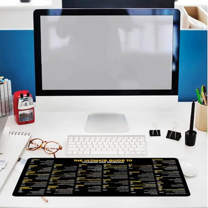 Vitamin Cheatsheet Mouse Pad, Health & Nutrition Desk Mat, Perfect for Dietitians & Fitness Trainers Healthy Living & Wellness, Essential Computer Accessories for Study, and Reference Purposes KMH - color: Vitamin