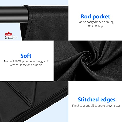 NEEWER 6x9 feet/1.8x2.8m Photo Studio 100% Pure Polyester Collapsible Backdrop Background for Photography, Video and Television (Backdrop Only) - Black - color: Black, size: 6 x 9 ft
