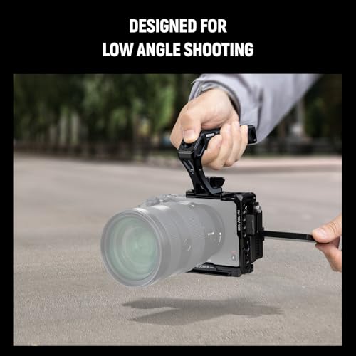 NEEWER Camera Top Handle with 3/8" Wing Screw & Locating Pins for ARRI, Nonslip Silicone Grip with 1/4" & 3/8" Threads, Cold Shoes, Compatible with SmallRig Camera Cage Accessories, CA107 - style: CA107
