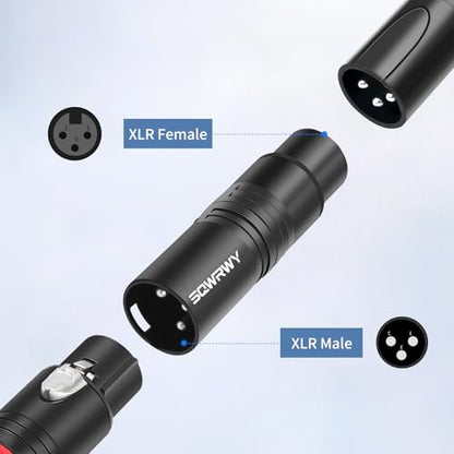 2-Pack 3Pin XLR Male to Female Adapter, Zinc Alloy Shell Balanced Audio Coupler, Secure Lock for Microphone & Cable Connection, Professional 3-Pin Connector - color: XLR M TO F