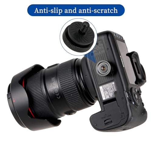KALIONE 4 Pack Thumb Screw Camera Quick Release Adapter with Rubber Pads, 1/4 Male to 1/4 Female Tripod Screw, Thumbscrew for Camera Mounting Plate Flash Bracket