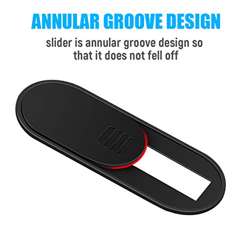 Camera Cover Slide, 0.028 Inch Ultra-Thin Phone Camera Cover, Computer Camera Cover Slide for MacBook, iMac, Laptop Desktop, Pc, iPad, iPhone, Smartphone Protect Visual Privacy Security (Black-3 Pack) - color: Black - 3 Pack