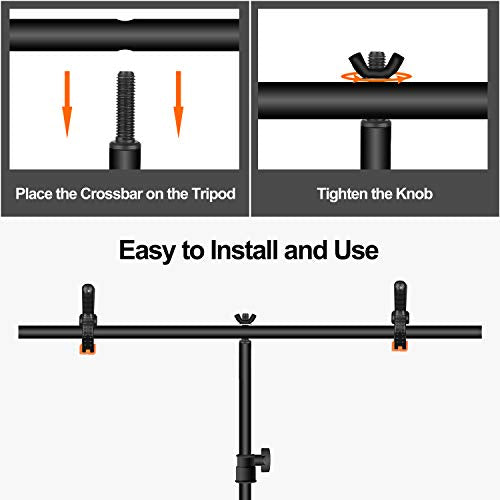 EMART 3x6.5ft Portable T-Shape Backdrop Stand with Adjustable Green Screen Photo Background Holder for Photography,Photoshoots, Parties, and Zoom - size: 3ft x 6.5ft