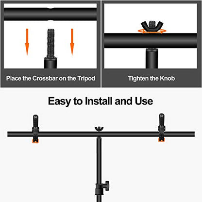 EMART 3x6.5ft Portable T-Shape Backdrop Stand with Adjustable Green Screen Photo Background Holder for Photography,Photoshoots, Parties, and Zoom - size: 3ft x 6.5ft
