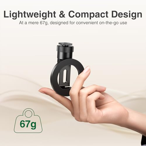 elitehood Magsafe Phone Tripod Mount Adapter with 360° Rotatable Cold Shoe & 1/4” Screw, Magnetic Camera Phone Mount, Aluminum iPhone Holder for Tripod Camera Video Recording Live Streaming Vlogging - style: Rotatable Cold Shoe Base