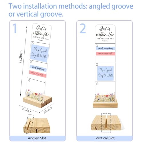 Sticky Notes Monitor Memo Board with Removable Wooden Base God is Within Her She Will Not Fall Portable Acrylic Sticky Note Holder Message Board Sign Bonus 200 Sheets Sticky Notes Office Desk - color: Fall