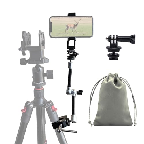 Camera Arm for Hunting,C-Clip Magic Arm Cell Phone Holder for Self Filming Hunts Tripod Compatible Gopro,Trail Camera, iPhone, Mevo Start and Outfitter Action Camera, Substitute Tree Stand Mount