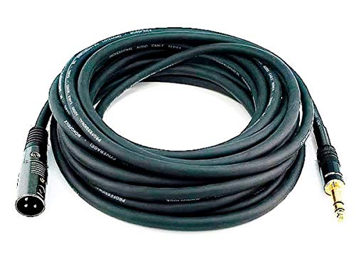 Monoprice XLR Male to 1/4-Inch TRS Male Cable - 15 Feet - Black, 16AWG, Gold Plated - Premier Series - size: 15Ft