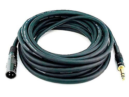 Monoprice XLR Male to 1/4-Inch TRS Male Cable - 15 Feet - Black, 16AWG, Gold Plated - Premier Series - size: 15Ft