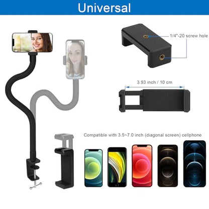 Webcam Stand for Desk,Camera Stand Desk Webcam Mount Clamp Clip,50cm Gooseneck Arm for Logitech Webcam C920/C920S/C920x/C922/C922x/C925e/C930/C930e/C615/C960/BRIO 4K/NexiGo N60/iPhone/Ring Light