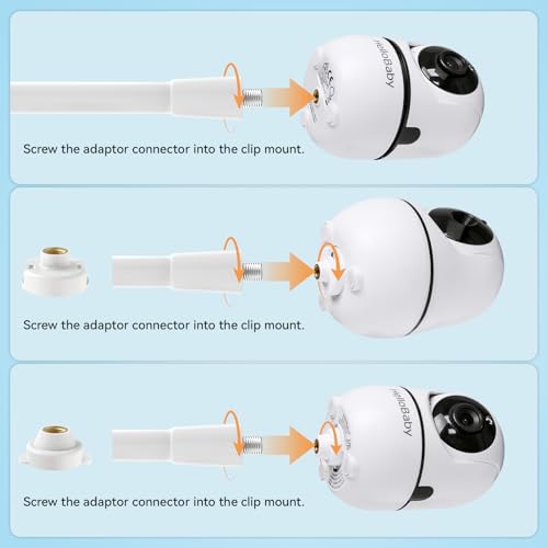 Baby Monitor Mount Compatible with HelloBaby for HB6550/ HB6560/ HB65/ HB6351/ HB40/ HB6339/ HB6336, ANMEATE SM935E Monitor, Adjustable Baby Monitor Stand Flexible Clip Clamp Mount No Drilling - style: for HelloBaby-Clip