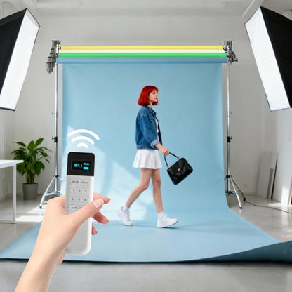 4Roller Electric Backdrop Support System Wall Mount Motorized Electric Background Roller with Remote for Studio Live Game Video Background Home, Compatible with Light Stands, Wall, Ceiling
