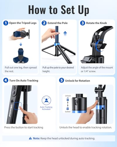 UBeesize 72” Auto Face Tracking Tripod for iPhone, MagSafe Selfie Stick with Remote, 360° Magnetic Phone Stand with Gesture Control for TikTok, Live Stream & Vlogging - size: 72-in