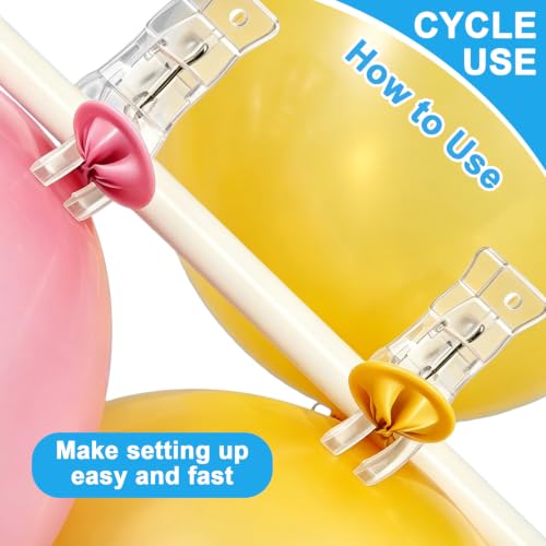 15 Pack Balloon Arch Clips, Transparent Plastic Spring Clamps for Backdrop, 3.5 Inch Clear Heavy Duty Clip for Balloon Arch Supplies Birthday Wedding Decoration Craft Photography Studio