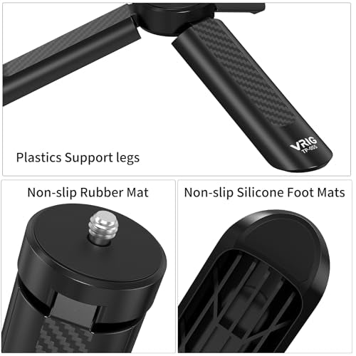 VRIG TP05S Mini Tripod for DJI OSMO Pocket4 & Pocket3,Portable Pocket Stand Desk Small Handheld Selfie Stick with 1/4" Screw Vlog for Insta360 Luna Ultra,Insta360 X5/X4/X3 /DJl Osmo Action 6/5Pro/4/3