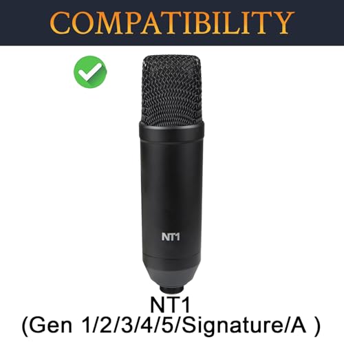 SOULWIT 2Pcs Pop Filter for RØDE(Rode) NT1 Series(Gen 1/2/3/4/5/Signature)/NT1-A, Protective Mic Cover Windscreen Foam - Black
