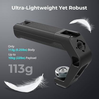 SMALLRIG Lightweight Cold Shoe Top Handle, Tiny Camera Top Grip Only 113g, Handgrip with Locating Hole for ARRI and Two Cold Shoe Mounts, for Camera and Camera Cage - 5976 - style: Cold Shoe