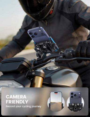 Lamicall Motorcycle Bike Phone Mount Holder for 6-7.2" Phones, Blue | Upgrade Vibration Dampener, Camera Friendly - color: Blue