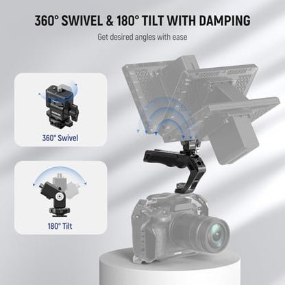NEEWER CA007+MA006 Top Handle & Monitor Mount Set, Black, Compatible with 5" & 7" Field Monitor, Camera Cage & Gimbal, 3/8" ARRI Locating + Cold Shoe, 22lb Load Capacity - style: CA007+MA006