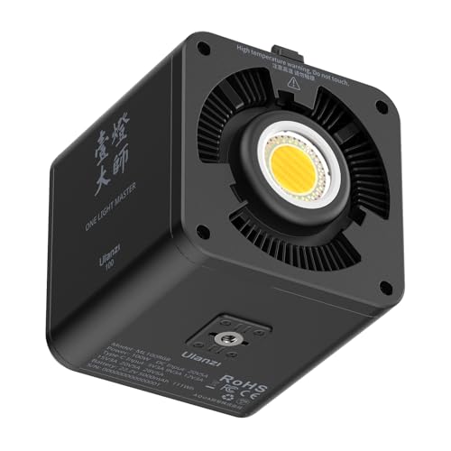 ULANZI 100W RGB Portable LED Video Light w DC Power Adapter, 88.8Wh Build-in Battery Metal Mini Adjustable Color Temperature COB Continuous Output Lighting Handheld Spotlight 2700K-6500K for Video