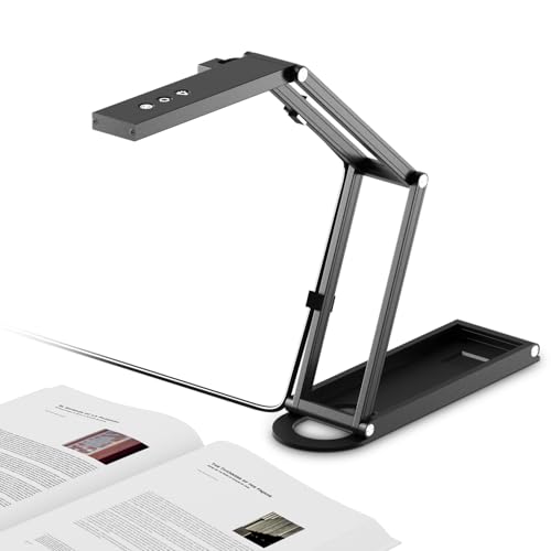 NetumScan 4K Document Camera 1080P 60fps Scanner with Microphone for A3 | Highly Foldable Metal Arm: Multi-joint metal stand collapses into a compact body, perfect for teachers to carry