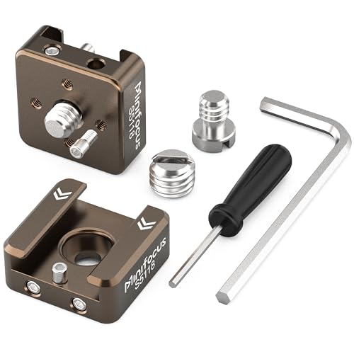 MINIFOCUS Cold Shoe Mount(2 Pack), 1/4"-20 Screw with Locating Pins Compatible for ARRI Standard Mounting Points, with 3/8"-16 Adapter for Camera Cage Flash LED Monitor Microphone - style: Sienna 2 PCS