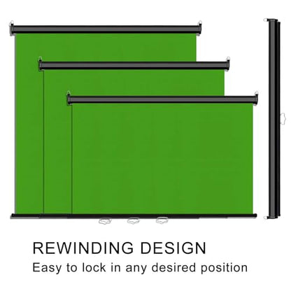 EMART 75 x 79in Retractable Green Screen, Chroma Key Panel Pull Down Auto-Locking and Self-Rewinding, Collapsible Wrinkle-Resistant Chromakey Backdrop for Zoom, Streaming, Photographic Studio