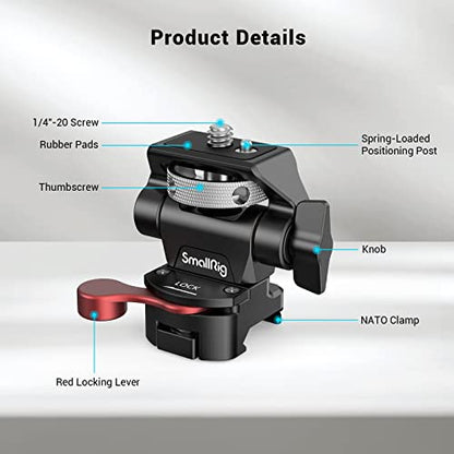 SmallRig Field Monitor Mount with NATO Clamp, Camera Monitor Holder for 5” and 7” Monitor, Swivel and Tilt Adjustable - 2906B - style: nato clamp base