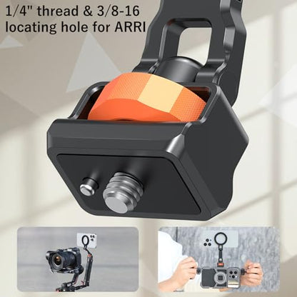 VRIG MG-29 Phone Tripod Mount for MagSafe, Aluminum Magnetic Tripods Phone Mount Adapter with 1/4” Screw Thread & 3/8" for Magsafe Phone Adapter Compatible with iPhone 17 16 15 14 13 12 Series - size: MG-29