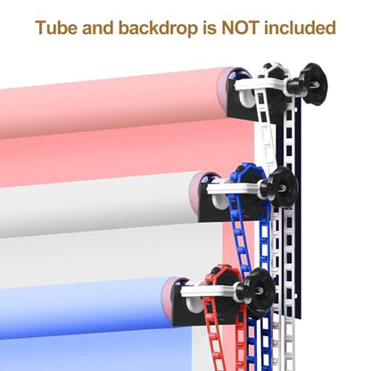 EMART Photography Backdrop Wall Mount 3 Roller Support System with 2 x Tri-fold Hooks, 6 x Expand Bar, 3 x Chain, Manual Photo Background Holder, Ceiling Mounted for Studio Live Streaming Game Video - size: 3 chains
