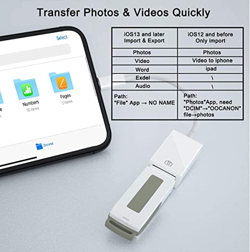 Apple MFi Certified Lightning to USB Camera Adapter for iPhone iPad Female USB 3.0 OTG Cable Adapter Support Connect Camera, Flash Drive, Card Reader, MIDI Keyboard, Mouse - size: USB to Lightning