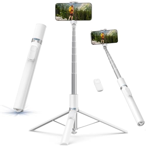 TELESIN 70" Phone Tripod Stand, Gravity-Activated Auto-Open Selfie Stick, Extendable Cell Phone Stand with Magnetic Bluetooth Remote, 360° Adjustable Travel Phone Tripod for iPhone/Android - size: 70" Phone Tripod Stand