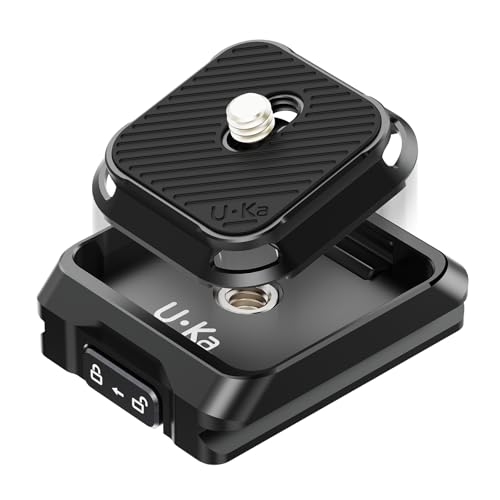 ULANZI UKA01 Camera Quick Release Plate, Tripod Mount Adapter Camera Quick Release Kit w 1/4''-3/8" Screw for Gimbals, Sliders, DSLR, Tripods DJI Sony& 38mm Arca-Swiss Max Load 20kg (Base & Plate)
