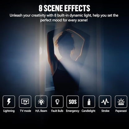 LENSGO 40H Retro Camera Flash Light with Diffuser, Rechargeable 40W Bi-Color 2700K-7000K CRI96 Video Light, Dimmable 0-100%, 8 Lighting Effects, Compatible with DSLR/GoPro/Sony/Canon/iPhone